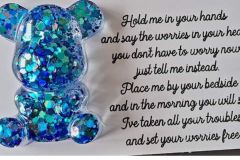 Cath Harding - Resin and glitter hug bear