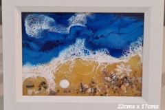 Cath Harding - Resin and shell beach painting