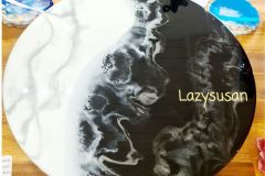 Cath Harding - Resin black and white Lazy Susan
