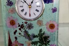 Cath Harding P - Resin clock with flowers and lights