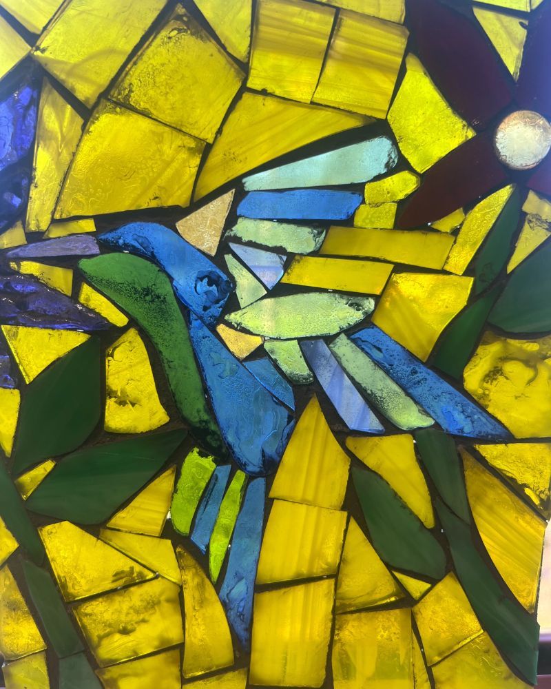 Monica Penders-Krushka - Kingfisher glass mosaic sun catcher