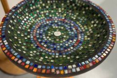 Monica Penders-Krushka - Birdbath glass mosaic tiles